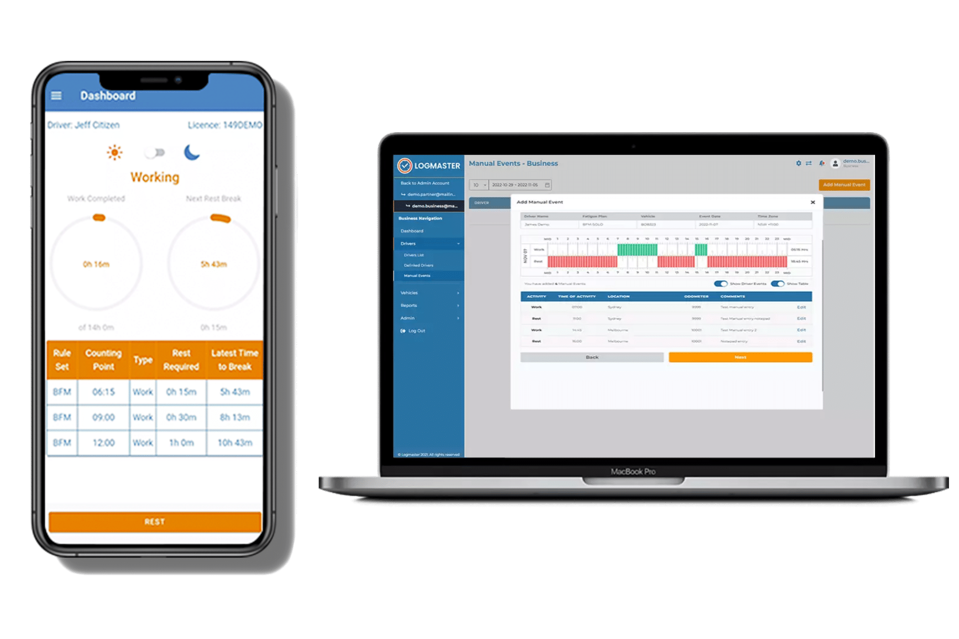 Electronic Work Diary Compliance Linxio Logmaster AUS